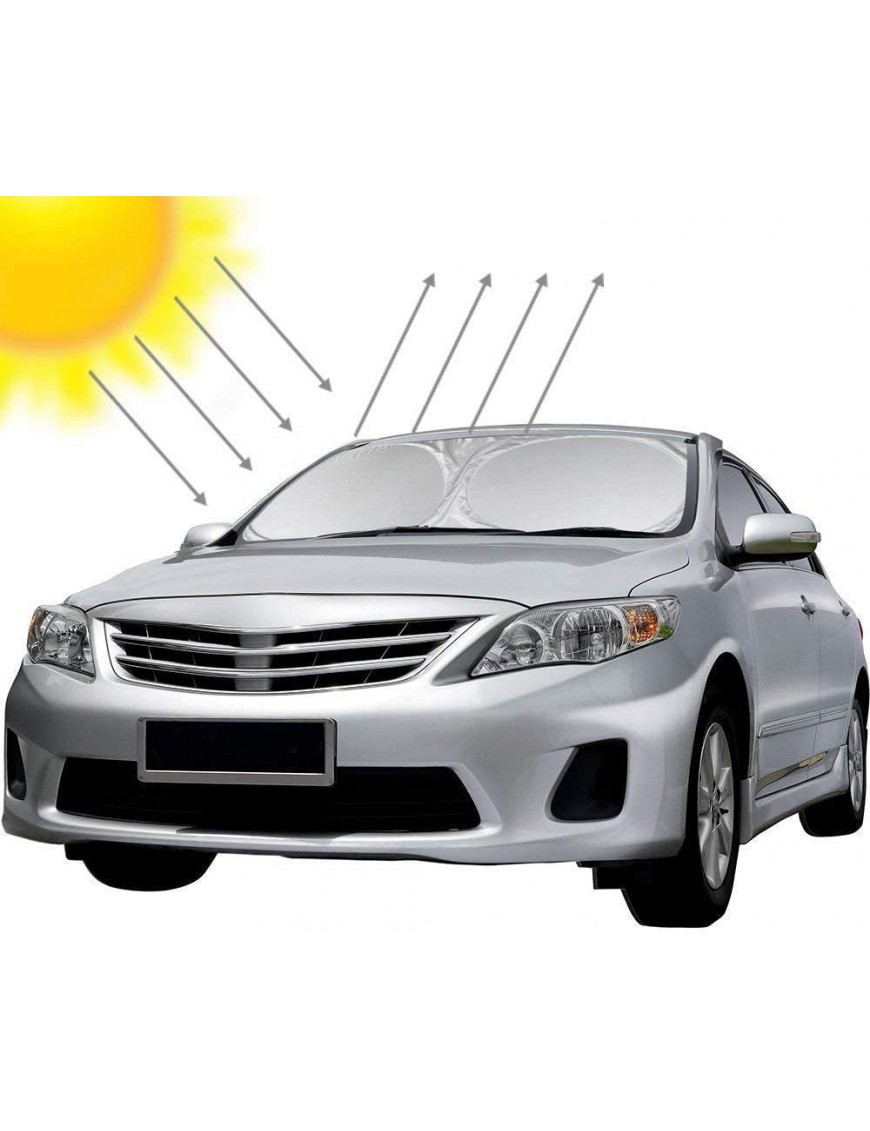 FORBIDVT Universal Large PET Car Windscreen Windshield Sun Shade Blocks UV Rays Dust Sun Visor Protector Heat Reflectors Three Types 13070mm/14070mm/14075mm 